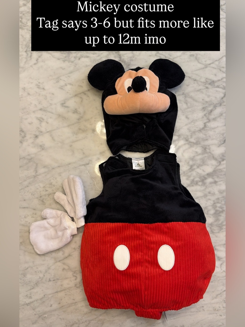 Disney Baby Mickey Costume - Black, Red, White